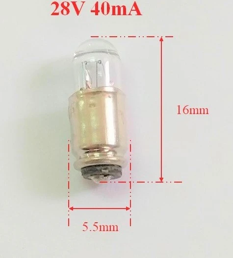Bóng bun 28V 40mA (Kích thước 5.5mm x 16mm)