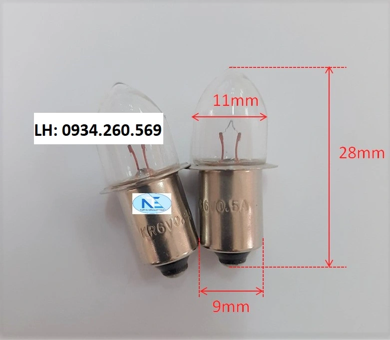 Bóng bun 3.6V 0.75A (Kích thước 9mm x 28mm)
