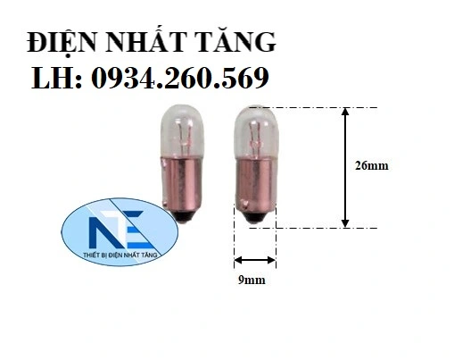 Bóng bun 6.3V 0.15A (Kích thước 9mm x 26mm)