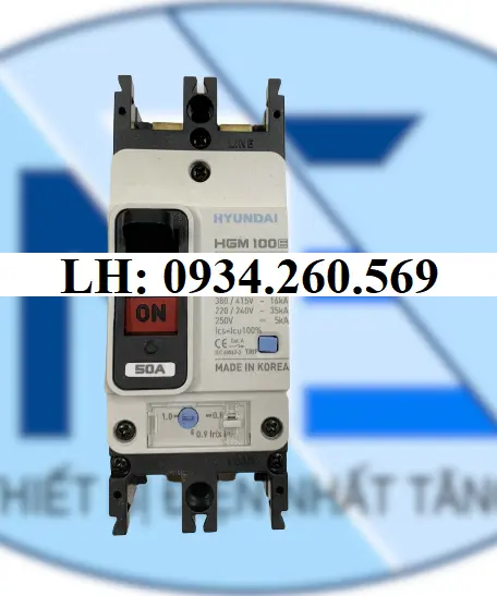 Attomat HGM 100E-F 2P 50A Hyundai